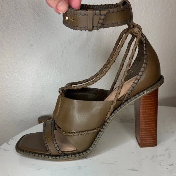 Ulla Johnson Leather Sandals Whipstitch Trim Multi Strap Ankle‎ - 40 / 9.5-10 - Picture 8 of 16
